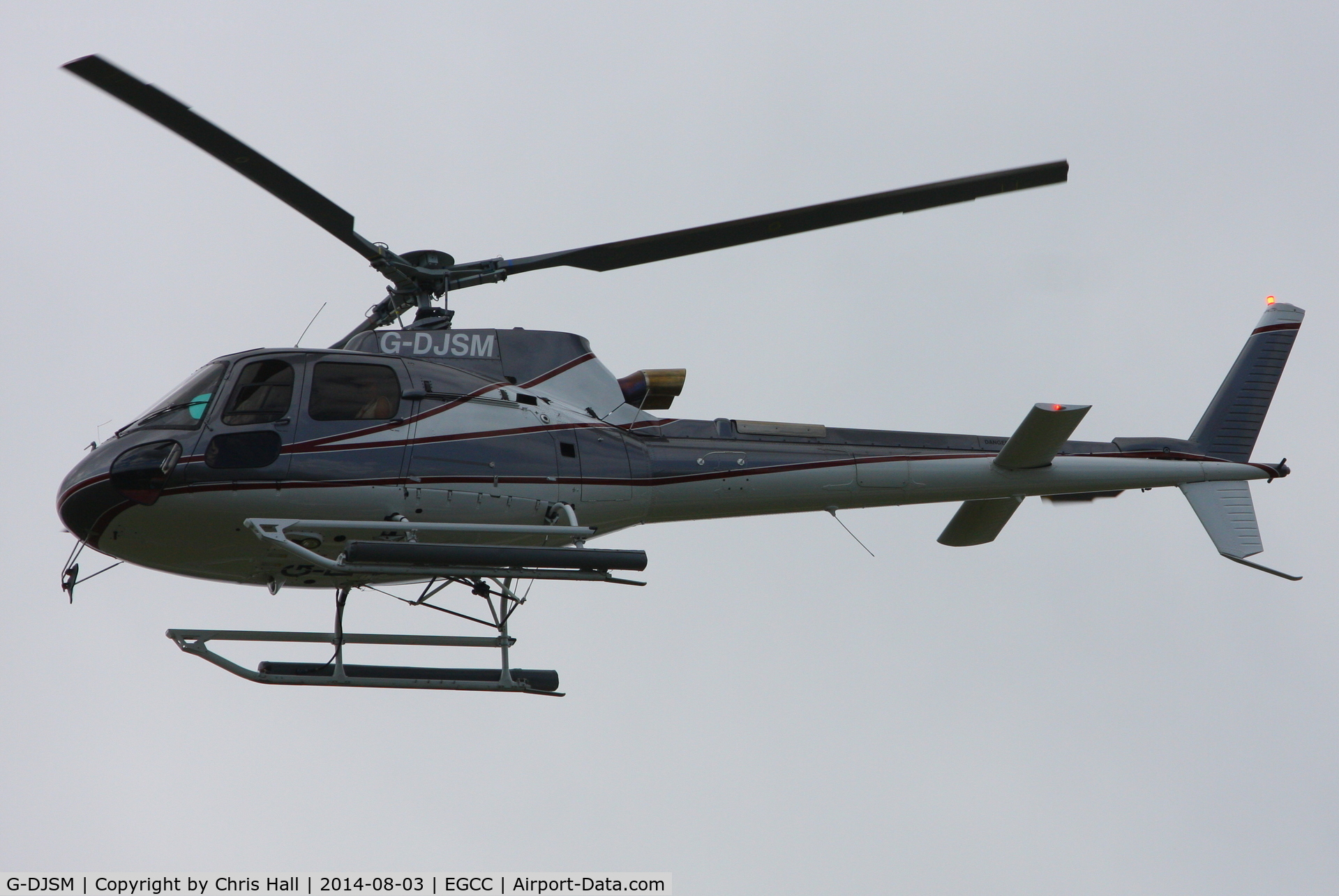 G-DJSM, 2013 Eurocopter AS-350B-3 Ecureuil Ecureuil C/N 7737, departing from Manchester