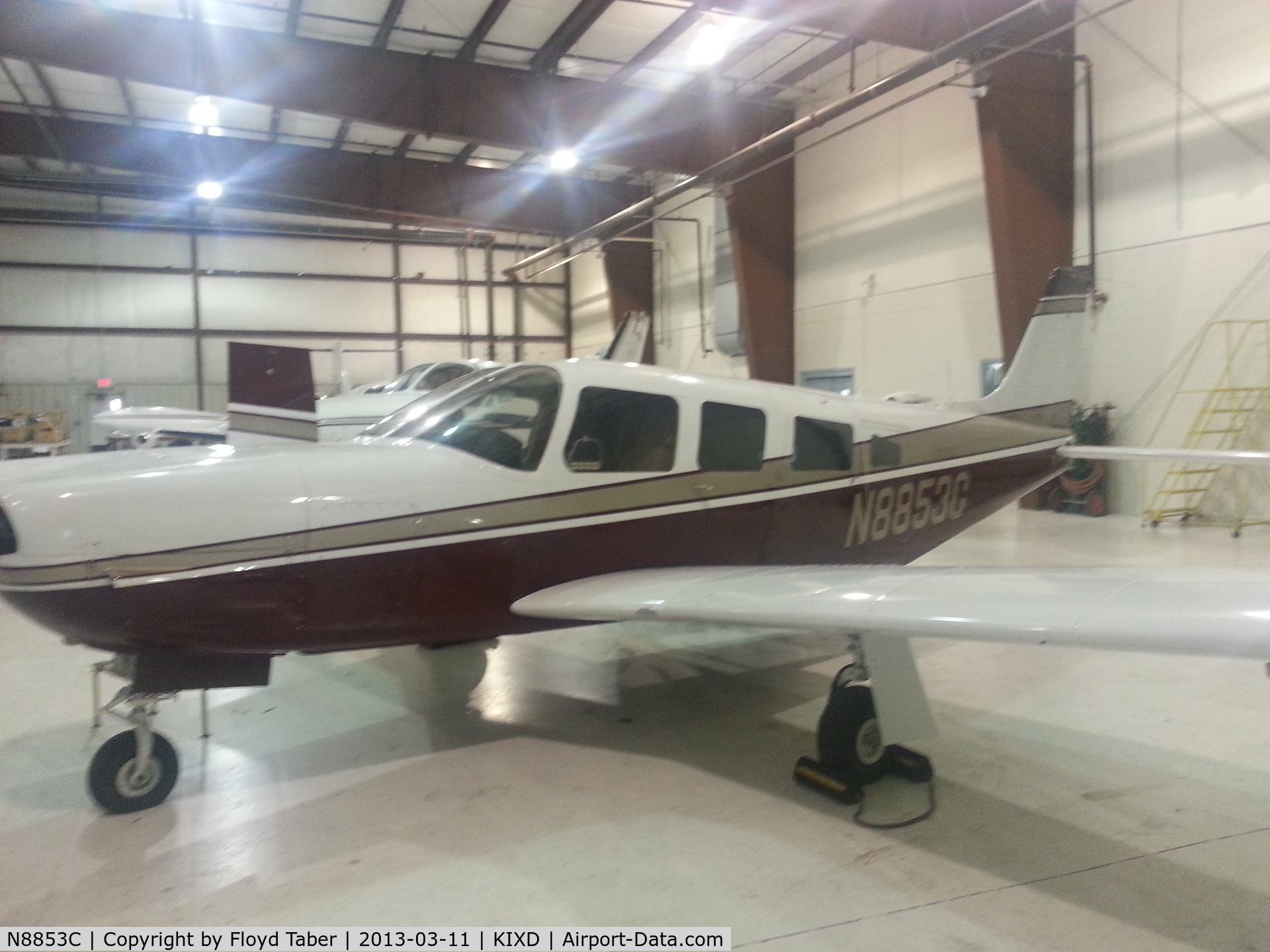 N8853C, 1976 Piper PA-32R-300 Cherokee Lance C/N 32R-7680141, in the hangar