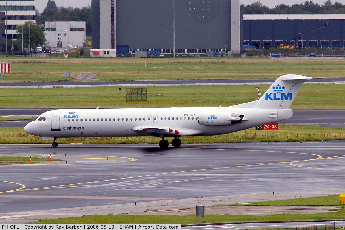 PH-OFL, 1993 Fokker 100 (F-28-0100) C/N 11444, Fokker 100 [11444] (KLM cityhopper) Amsterdam-Schiphol~PH 10/08/2006