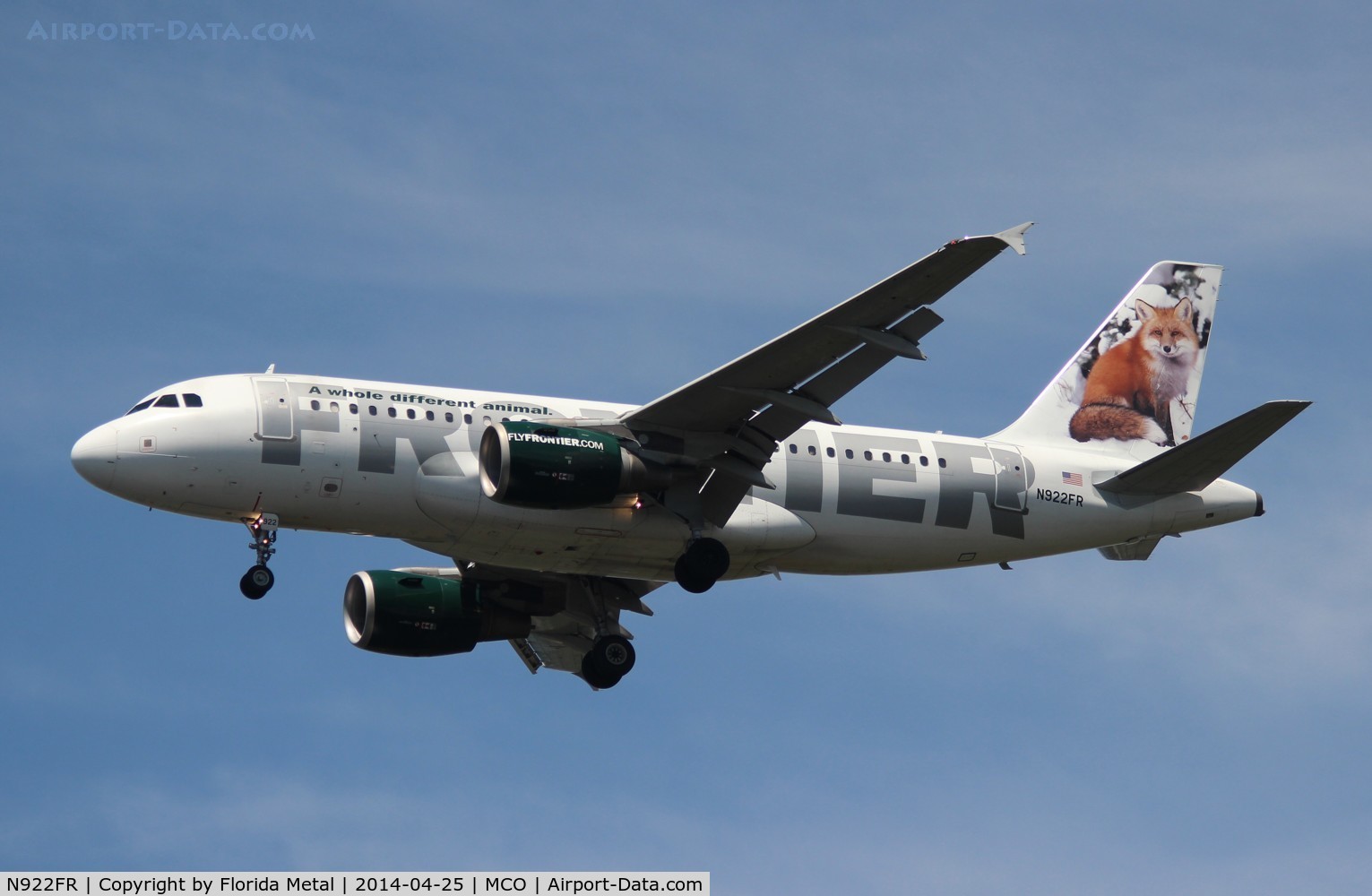 N922FR, 2003 Airbus A319-111 C/N 2012, Foxy the Red Fox Frontier A319