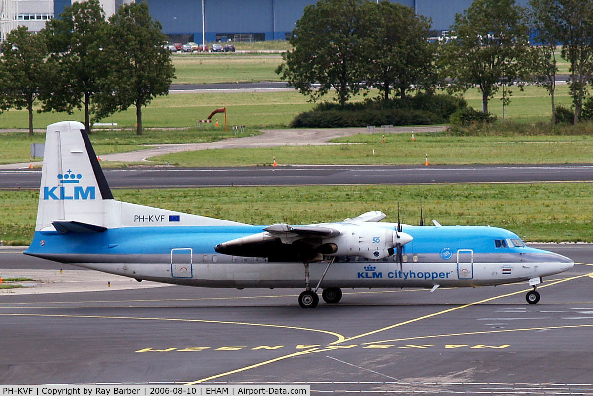 PH-KVF, 1990 Fokker 50 C/N 20207, Fokker F-50 [20207] (KLM cityhopper) Amsterdam-Schiphol~PH 10/08/2006