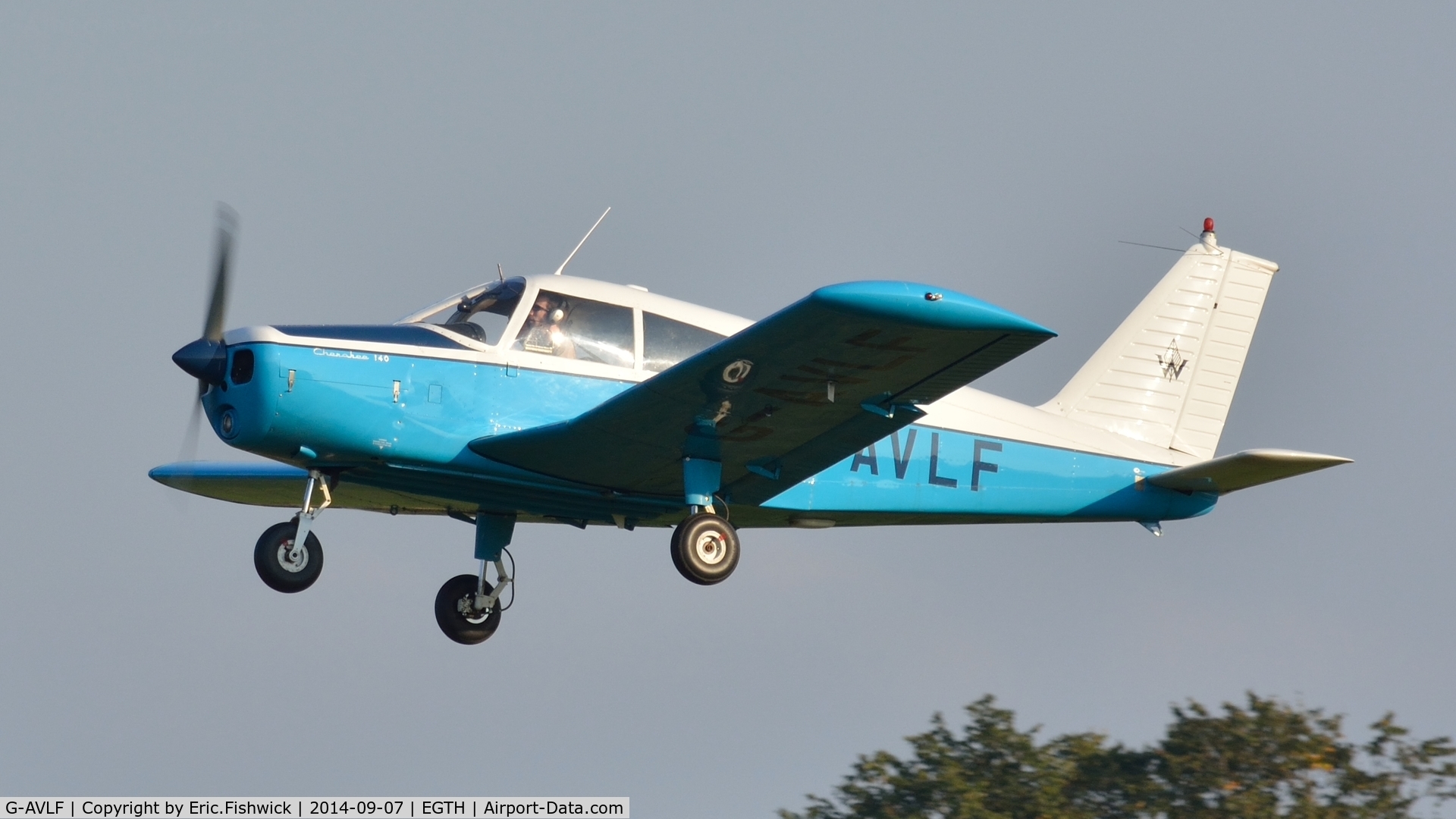 G-AVLF, 1967 Piper PA-28-140 Cherokee C/N 28-23268, 43. G-AVLF departing Shuttleworth Pagent Airshow, Sep. 2014.