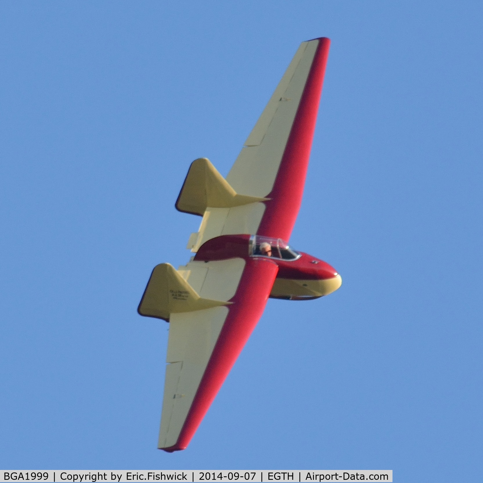 BGA1999, 1955 Fauvel AV-36 C/N 133, 42. 2014: BGA1999 in display mode at the glorious Shuttleworth Pagent Airshow, Sep. 2014.