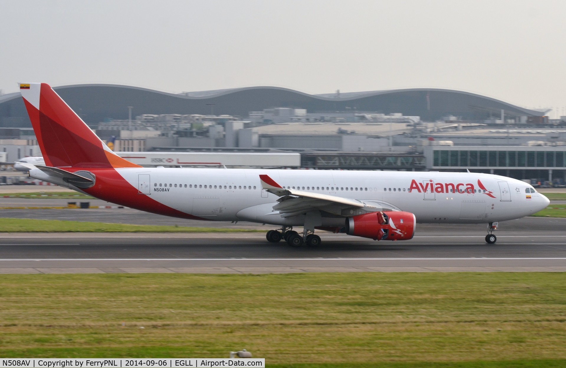 N508AV, 2014 Airbus A330-243 C/N 1508, Avianca A332 lands in LHR