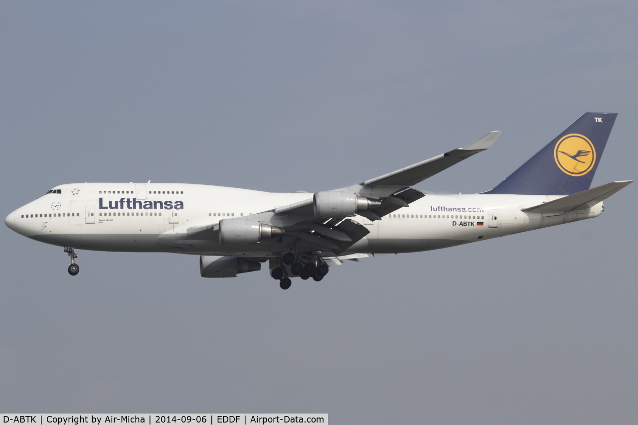 D-ABTK, 2001 Boeing 747-430 C/N 29871, Lufthansa