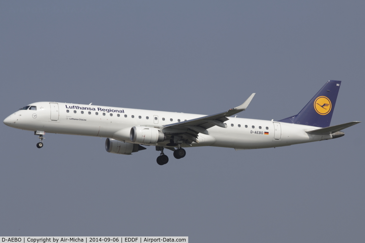 D-AEBO, 2012 Embraer 195LR (ERJ-190-200LR) C/N 19000542, Lufthansa CityLine