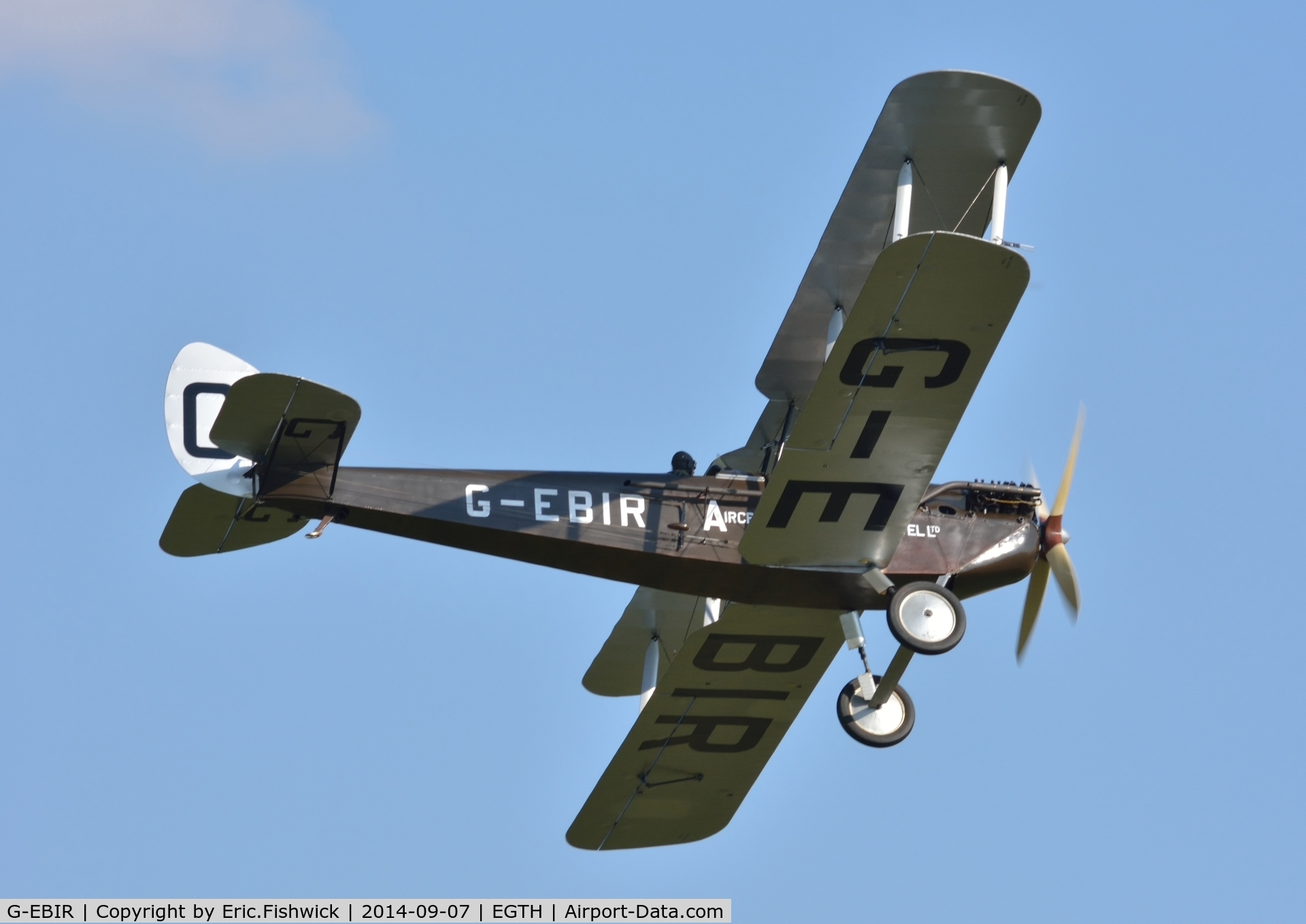 G-EBIR, 1924 De Havilland DH.51Moth C/N 102, 44.G-EBIR in display mode at the glorious Shuttleworth Pagent Airshow, Sep. 2014.