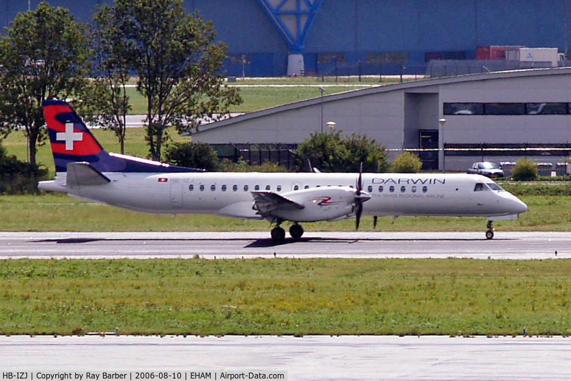 HB-IZJ, 1995 Saab 2000 C/N 2000-015, SAAB 2000 [015] (Darwin Airlines) Schiphol~PH 10/08/2006