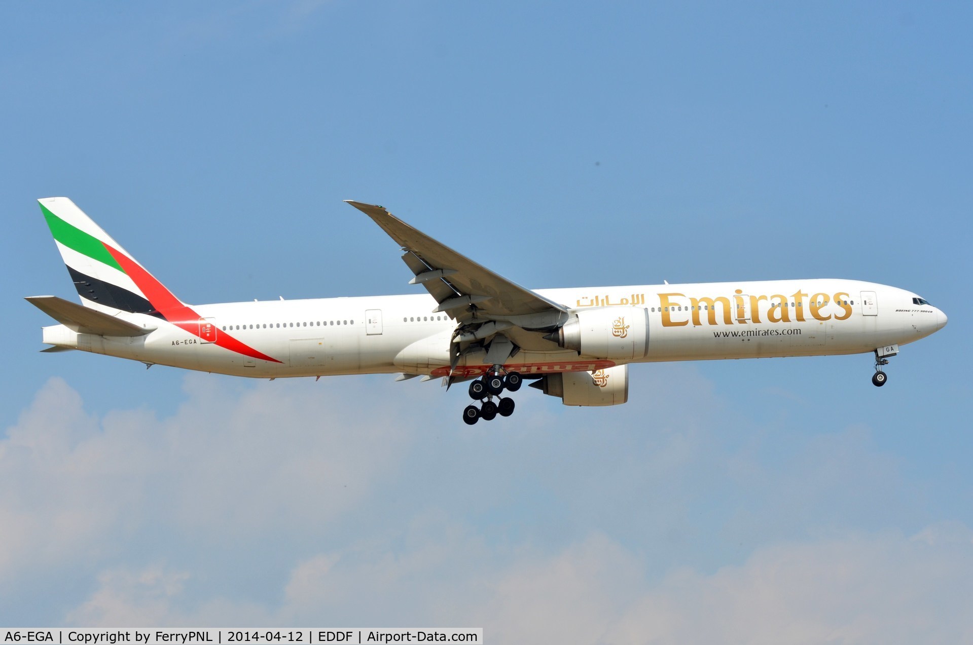 A6-EGA, 2010 Boeing 777-31H/ER C/N 38984, Emirates B773 landing in FRA