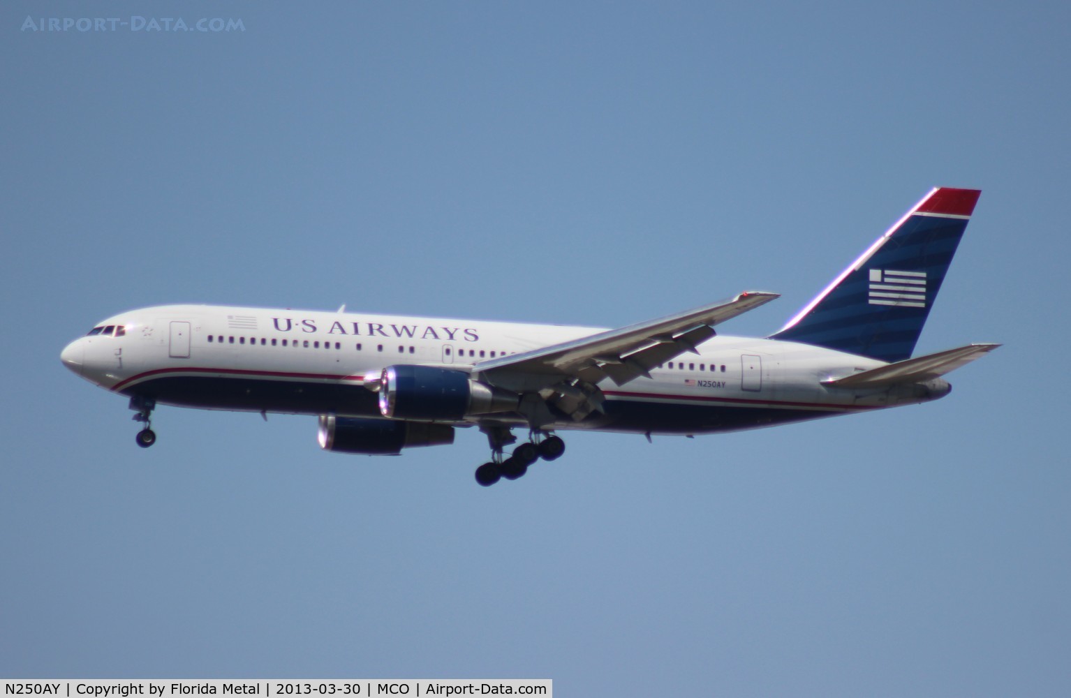 N250AY, 1988 Boeing 767-201 C/N 23902, US Airways 767-200