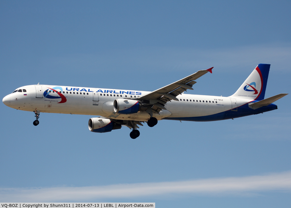 VQ-BOZ, 2003 Airbus A321-211 C/N 2117, Landing rwy 25R