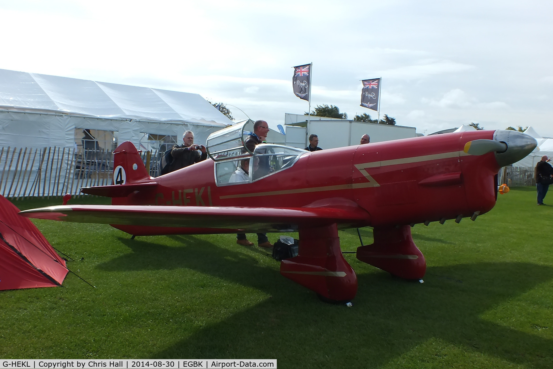 G-HEKL, 2008 Percival Mew Gull replica C/N PFA 013-14759, at the LAA Rally 2014, Sywell