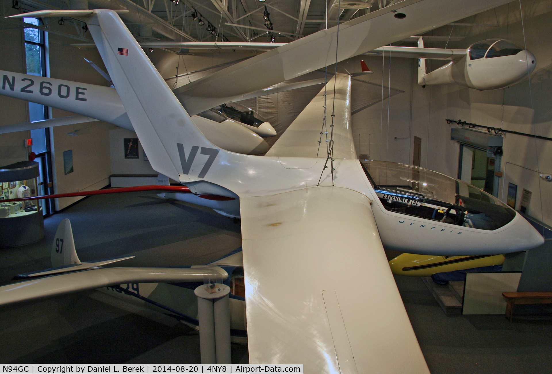 N94GC, 1994 Marske Genesis 1 C/N 0000, This unusual flying wing sailplane is on display at the National Soaring Museum.
