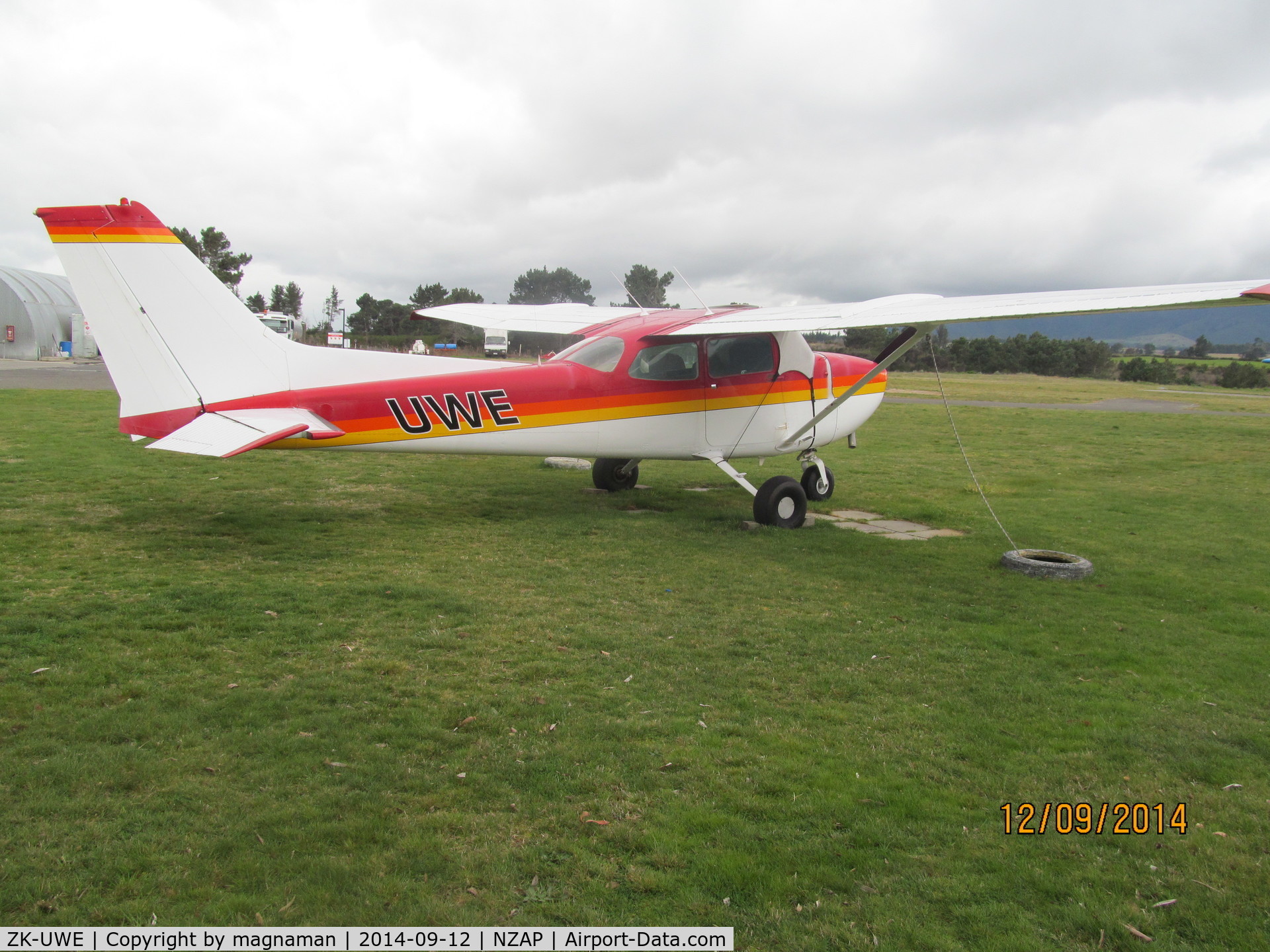 ZK-UWE, Cessna 172N C/N 17271209, bright c/s for dull aircraft