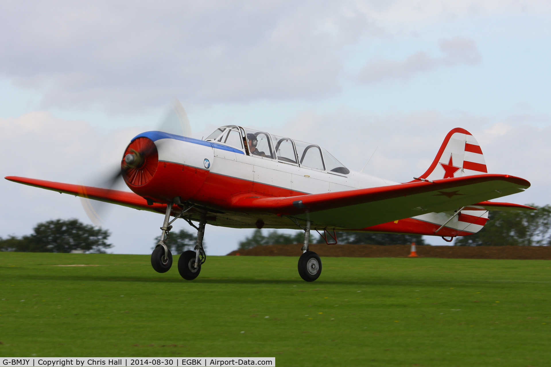 G-BMJY, 1964 Yakovlev Yak C-18A C/N 627, at the LAA Rally 2014, Sywell