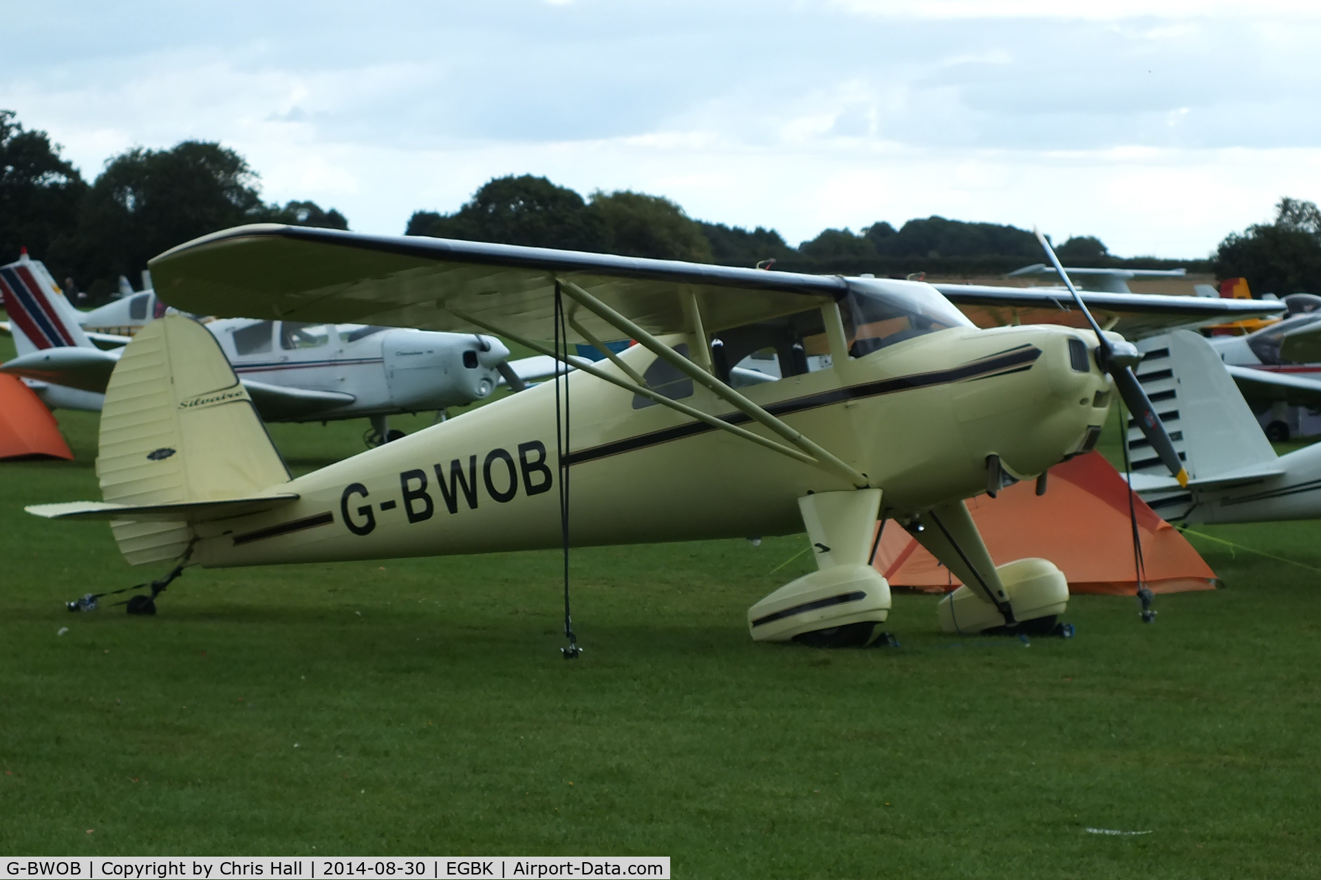 G-BWOB, 1948 Luscombe 8F Silvaire C/N 6179, at the LAA Rally 2014, Sywell