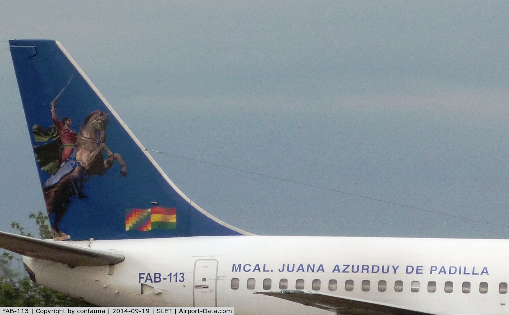 FAB-113, 1986 Boeing 737-2Q3 C/N 23481, Named after a female heroe of Bolivan's Independence