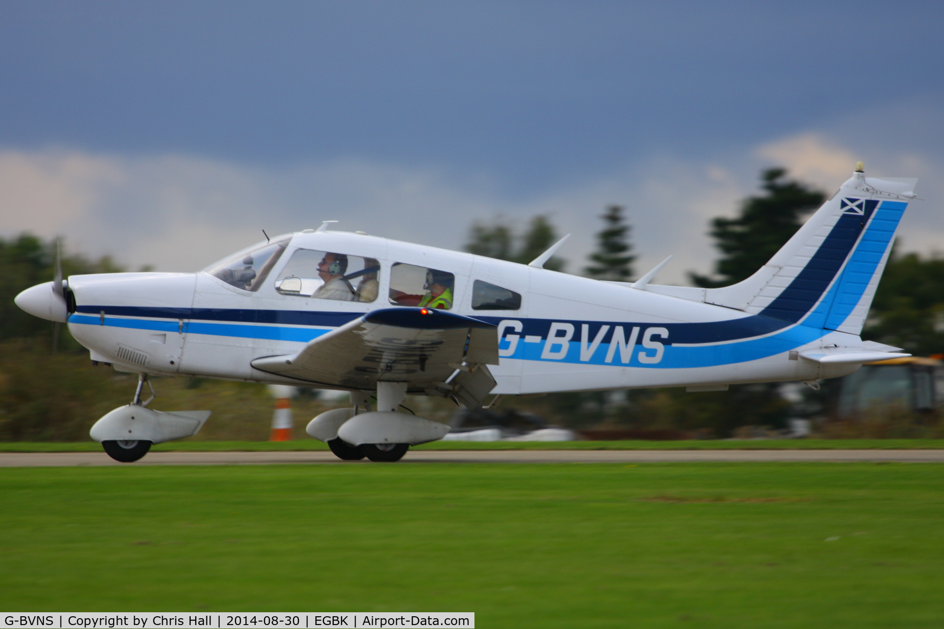 G-BVNS, 1976 Piper PA-28-181 Cherokee Archer II C/N 28-7690358, at the LAA Rally 2014, Sywell