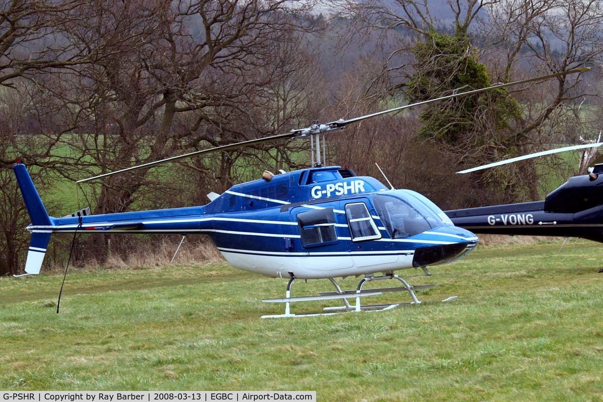 G-PSHR, 1985 Agusta AB-206B JetRanger II C/N 8690, Agusta-Bell AB.206B-3 Jet Ranger III [8690] Cheltenham Racecourse~G 13/03/2008