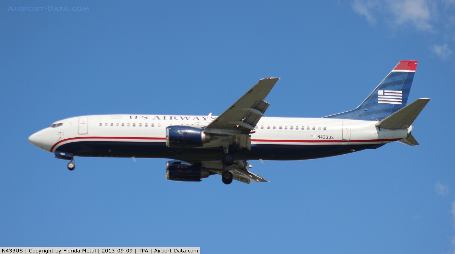 N433US, 1990 Boeing 737-4B7 C/N 24555, US Airways 737-400