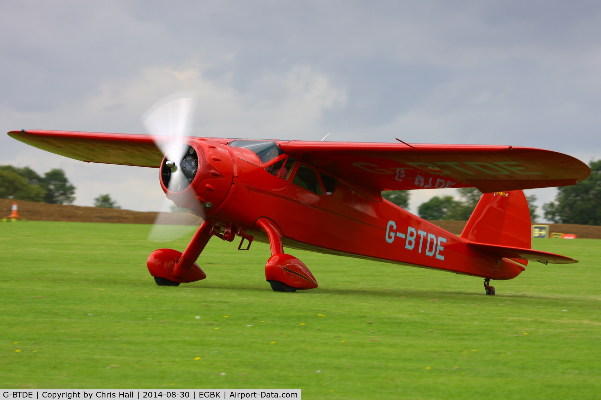 G-BTDE, 1940 Cessna C-165 Airmaster C/N 551, at the LAA Rally 2014, Sywell