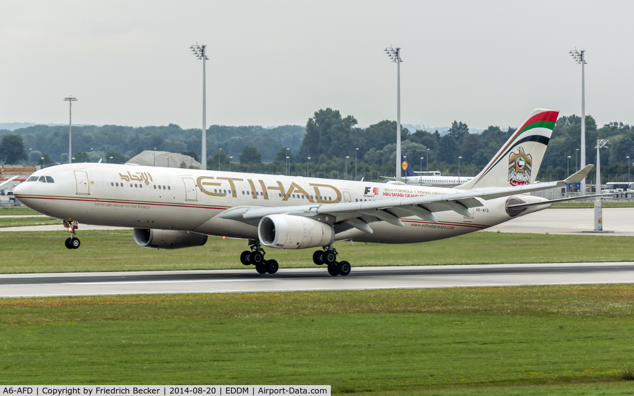 A6-AFD, 2011 Airbus A330-343X C/N 1205, touchdown at München