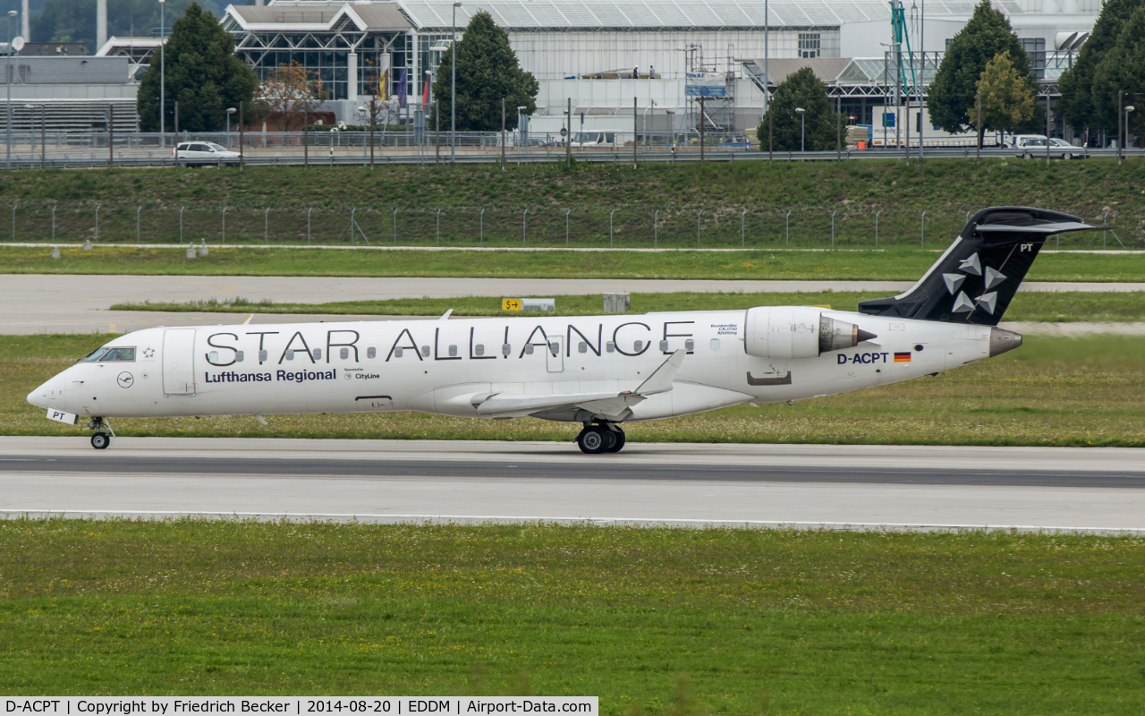D-ACPT, 2003 Canadair CRJ-701ER (CL-600-2C10) Regional Jet C/N 10103, line up for departure from München
