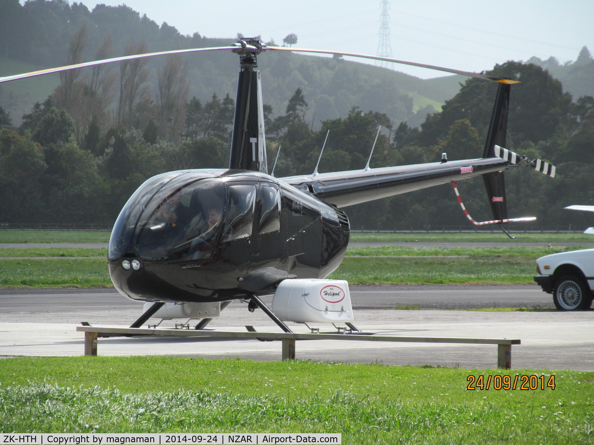 ZK-HTH, 2013 Robinson R44  Raven II C/N 13529, New one for me at Ardmore - nice pods