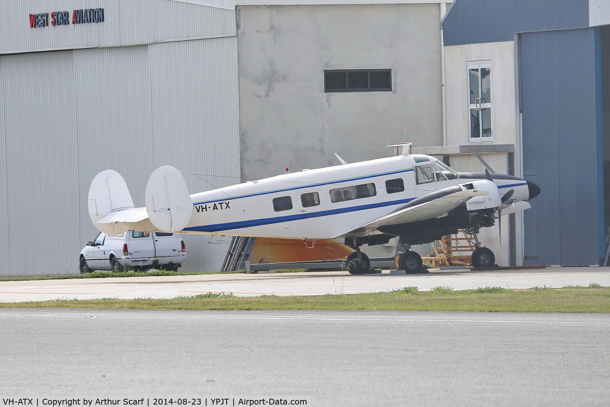 VH-ATX, 1964 Beech H18 C/N BA-704, Jandakot Airport WA 23/08/2014