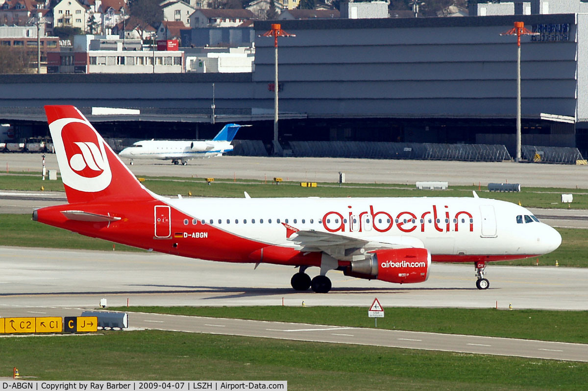 D-ABGN, 2008 Airbus A319-112 C/N 3661, Airbus A319-112 [3661] (Air Berlin) Zurich~HB 07/04/2009