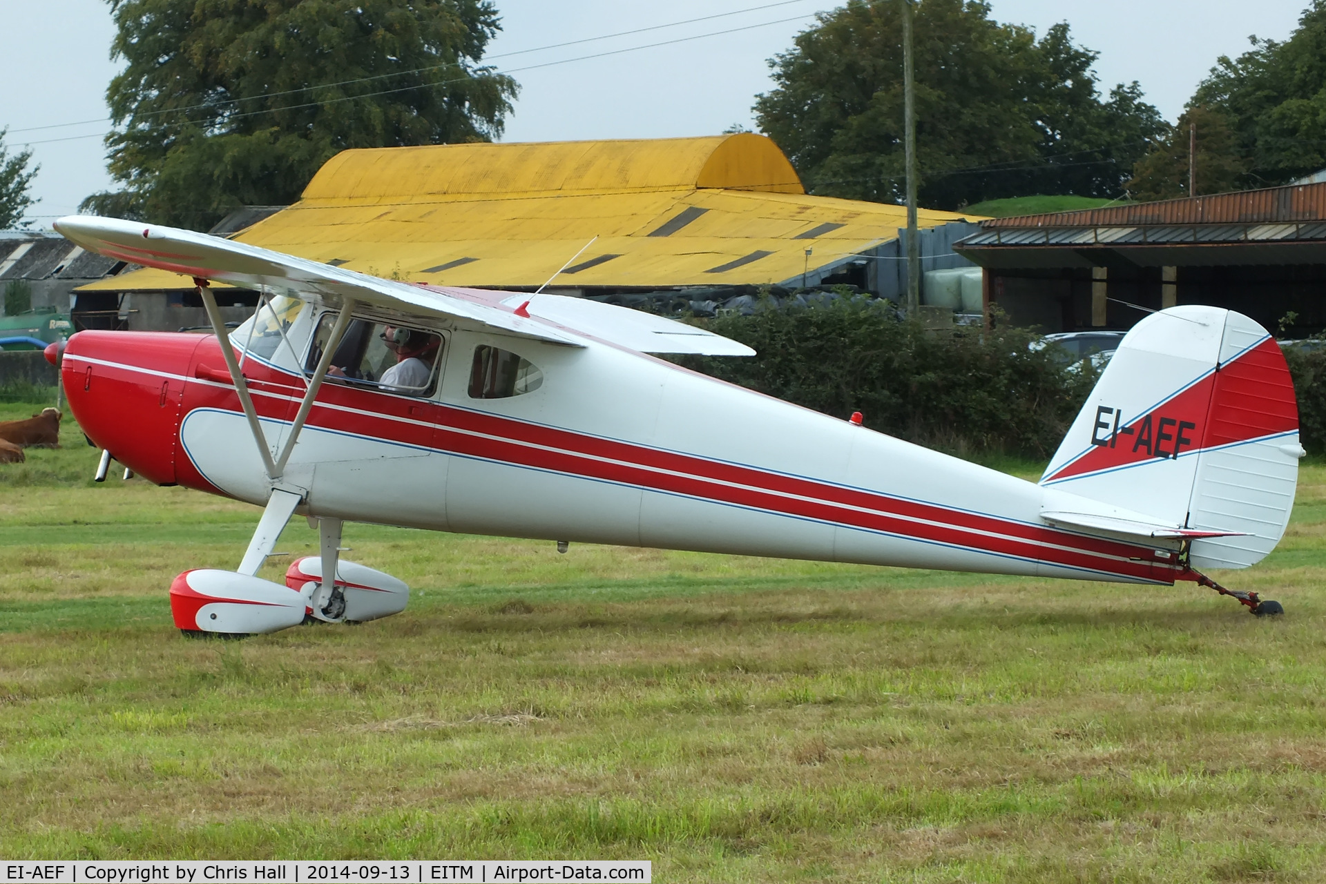 EI-AEF, 1947 Cessna 120 C/N 13692, at the Trim airfield fly in, County Meath, Ireland
