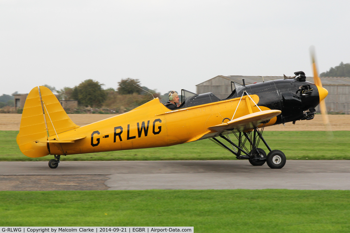 G-RLWG, 1942 Ryan PT-22 Recruit (ST3KR) C/N 1716, Ryan PT-22 Recruit (ST3KR) at the Real Aeroplane Club's Helicopter Fly-In, Breighton Airfield, North Yorkshire, September 21st 2014.