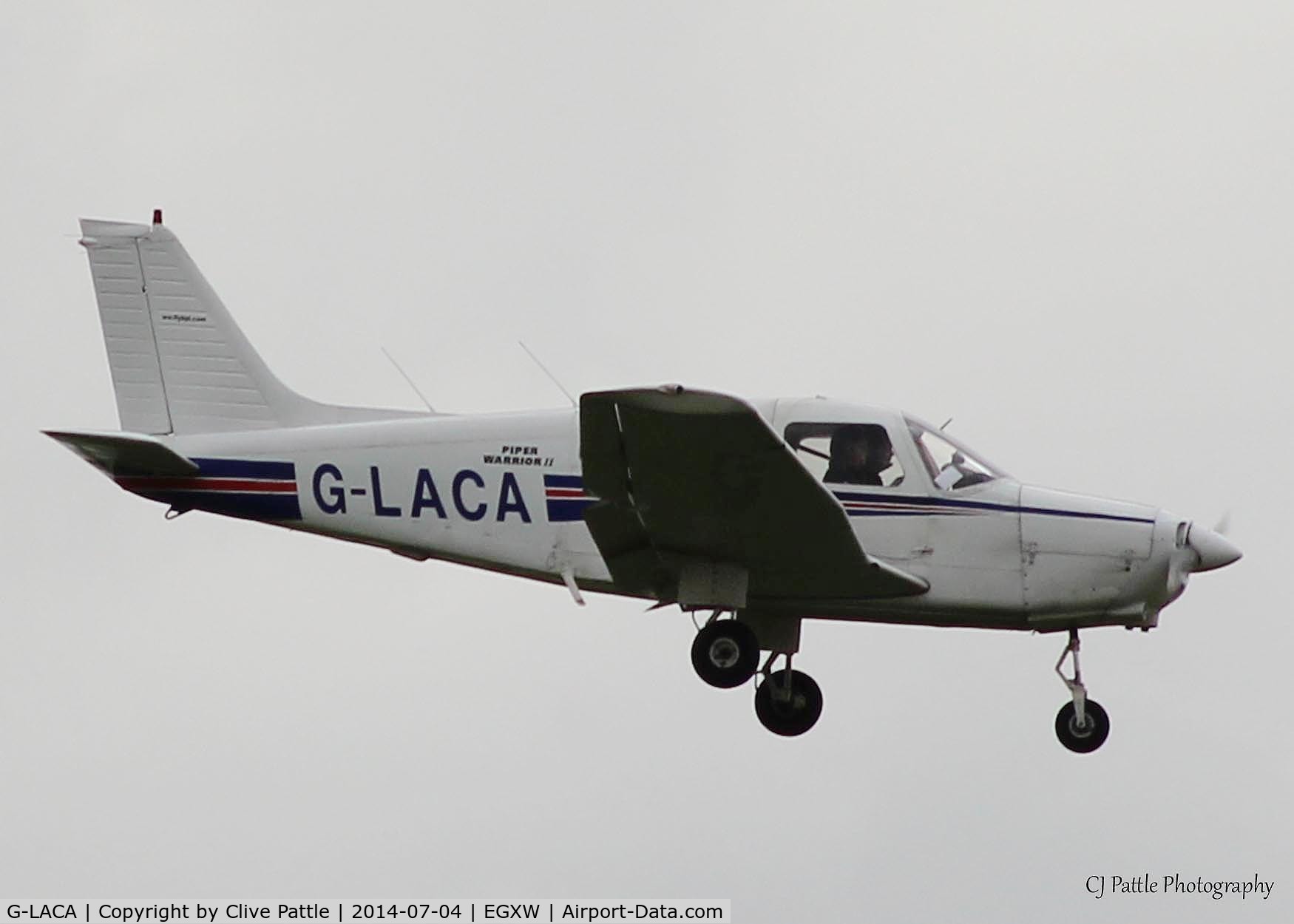 G-LACA, 1978 Piper PA-28-161 Cherokee Warrior II C/N 28-7816036, On approach to Waddington Airshow 2014