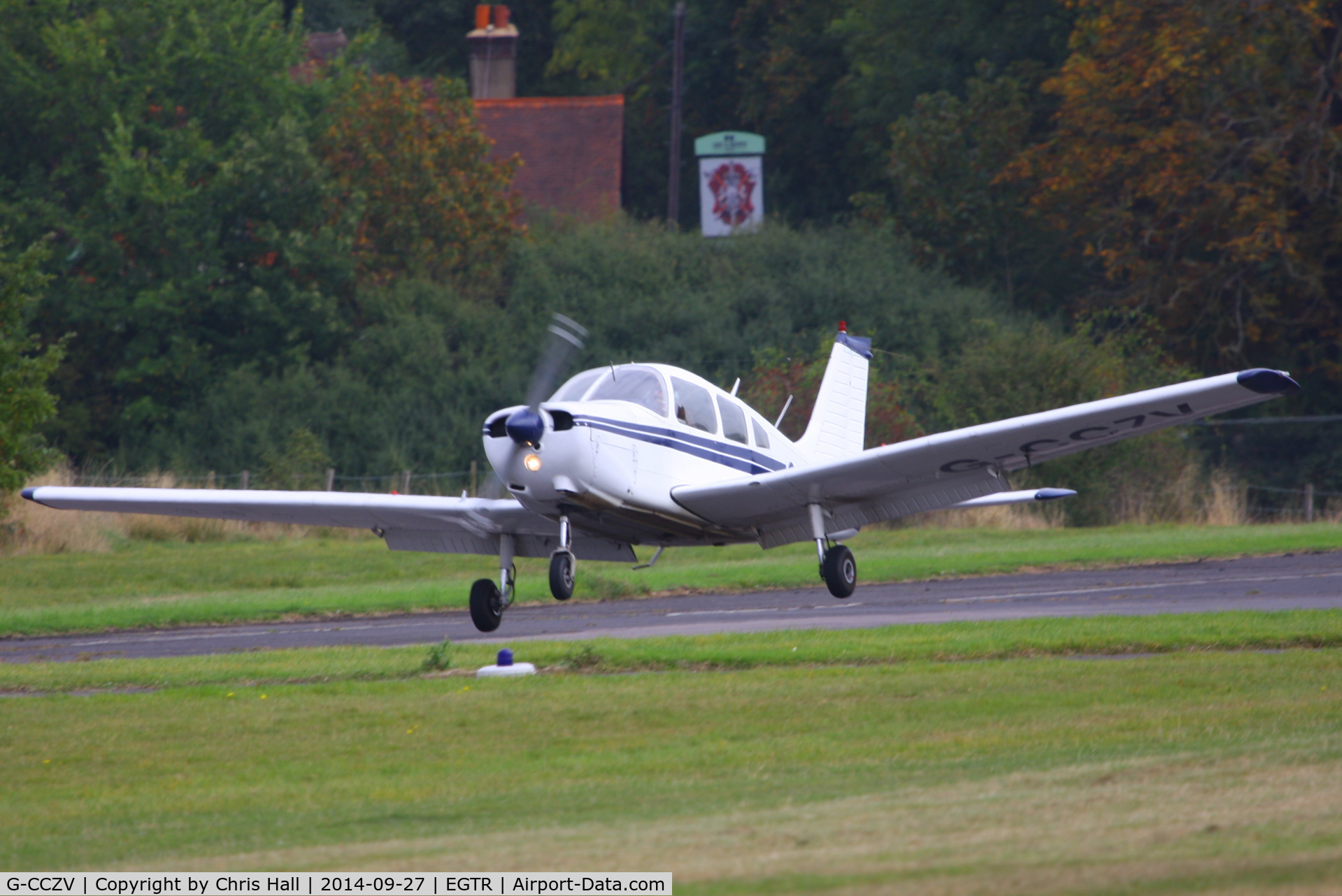 G-CCZV, 1977 Piper PA-28-151 Cherokee Warrior C/N 28-7715089, Elstree resident