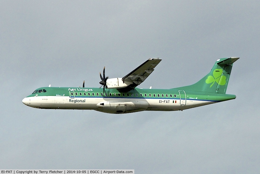 EI-FAT, 2013 ATR 72-600 (72-212A) C/N 1097, EI-FAT (St. Fursey), 2013 ATR 72-600, c/n: 1097 of Aer Lingus at Manchester