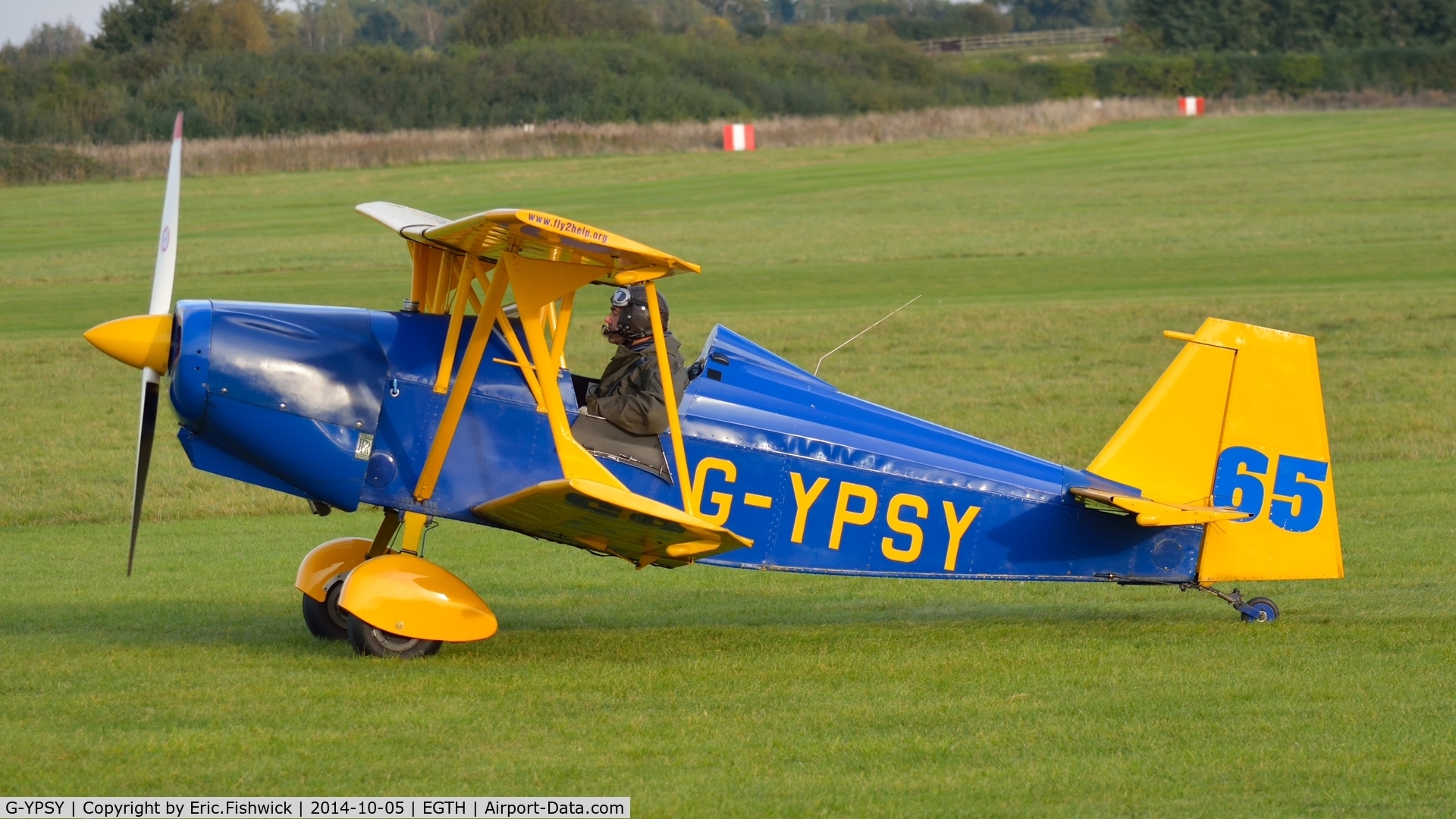 G-YPSY, 1988 Andreasson BA-4B C/N PFA 038-10352, 1. G-YPSY preparing to depart the rousing season finale Race Day Air Show at Shuttleworth, Oct. 2014.