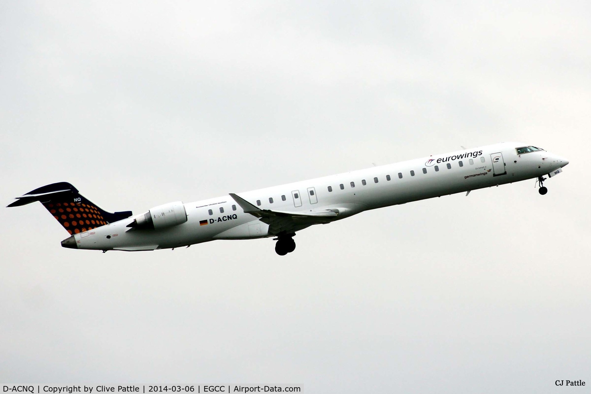 D-ACNQ, 2010 Bombardier CRJ-900LR (CL-600-2D24) C/N 15260, Manchester EGCC departure