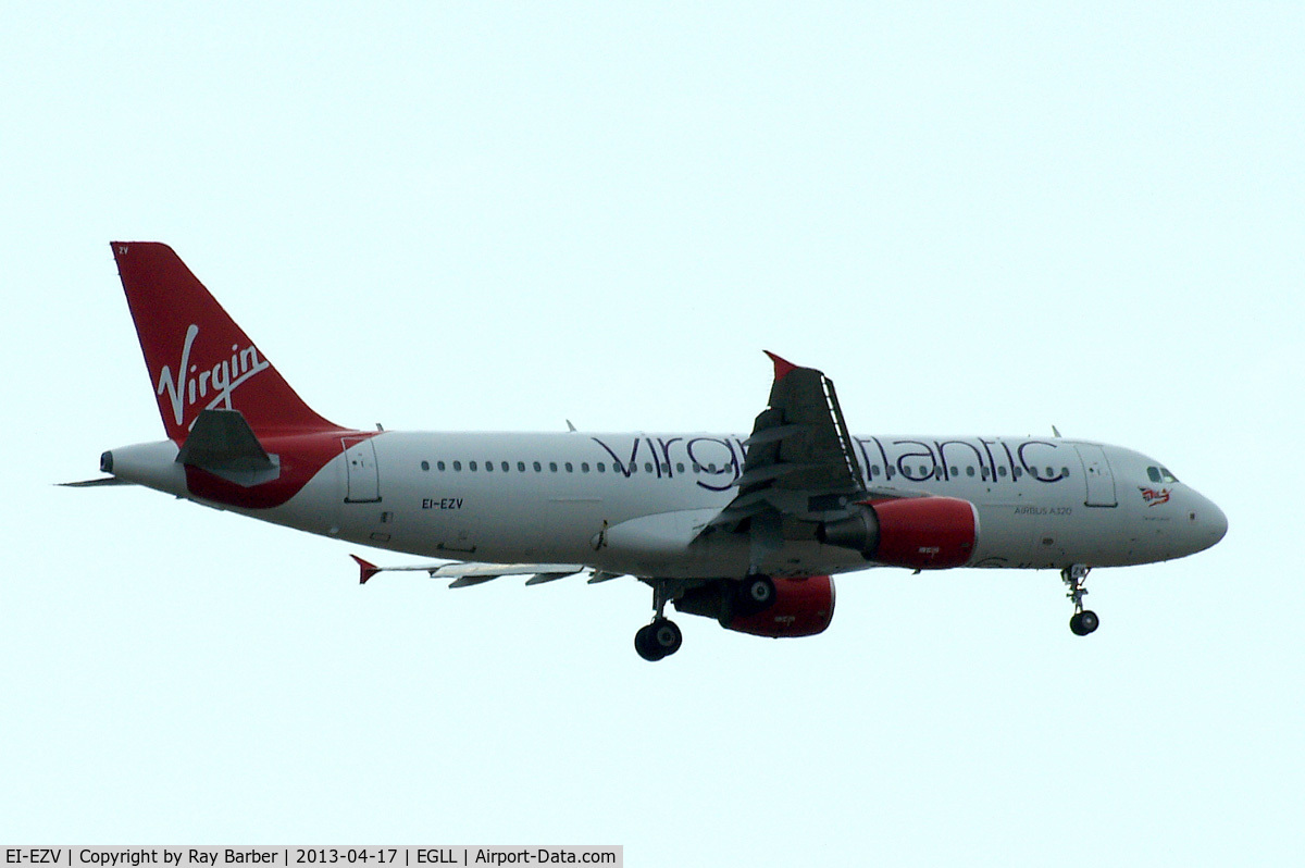 EI-EZV, 2003 Airbus A320-214 C/N 2001, Airbus A320-214 [2001] (Virgin Atlantic) Home~G 17/04/2013. On approach 27L.