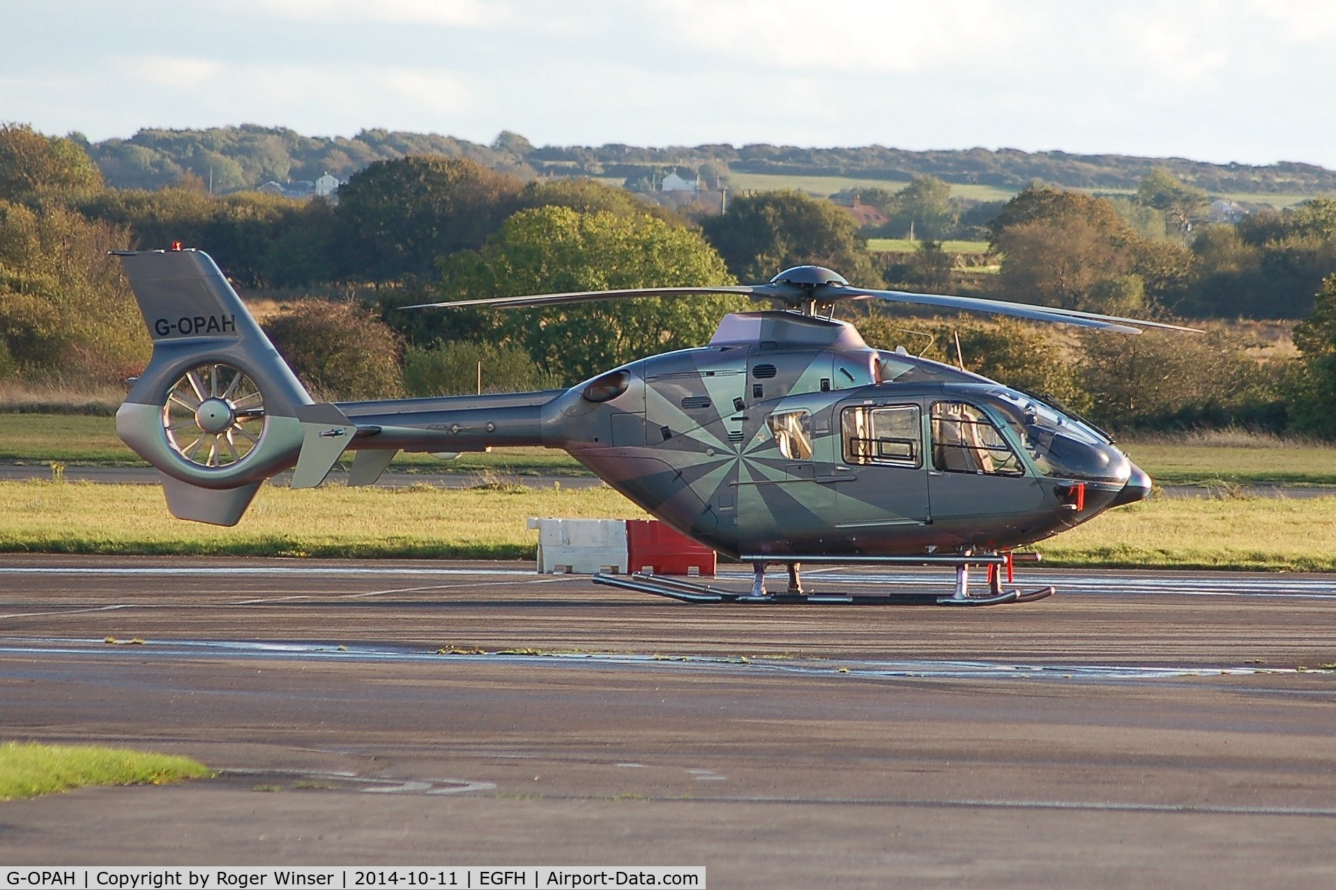 G-OPAH, 2007 Eurocopter EC-135T-2+ C/N 0635, Interesting colour scheme on visiting helicopter operated by VLL Ltd.