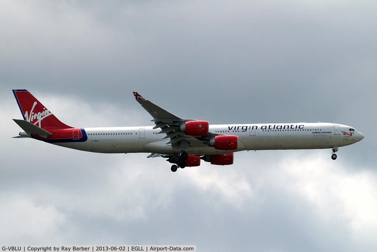G-VBLU, 2006 Airbus A340-642 C/N 723, Airbus A340-642 [723] (Virgin Atlantic) Home~G 02/06/2013. On approach 27L.