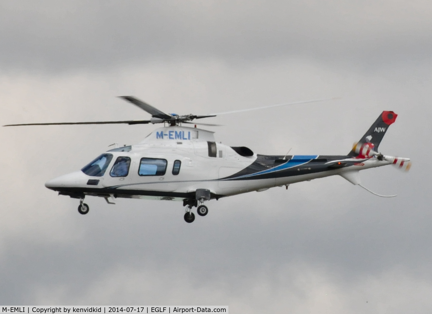 M-EMLI, 2001 AgustaWestland AW-109E Power C/N 11123, Inbound to FIA 2014.