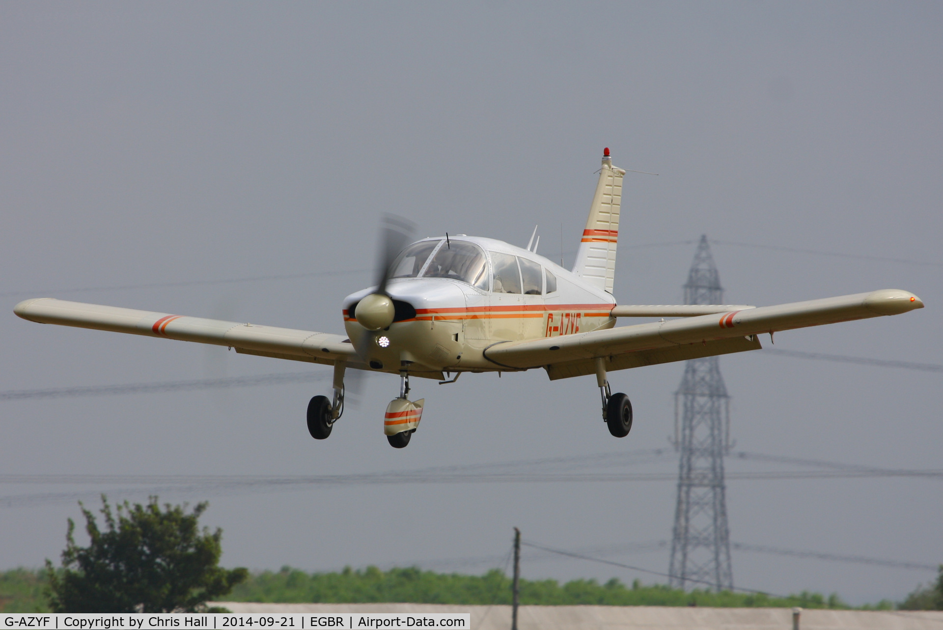G-AZYF, 1968 Piper PA-28-180 Cherokee C/N 28-5227, at Breighton's Heli Fly-in, 2014