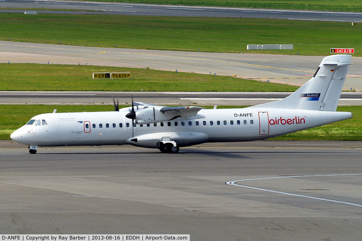 D-ANFE, 1992 ATR 72-202F C/N 294, ATR-72-202 [294] (Air Berlin/Avanti Air) Hamburg-Fuhlsbuettel~D 16/08/2013