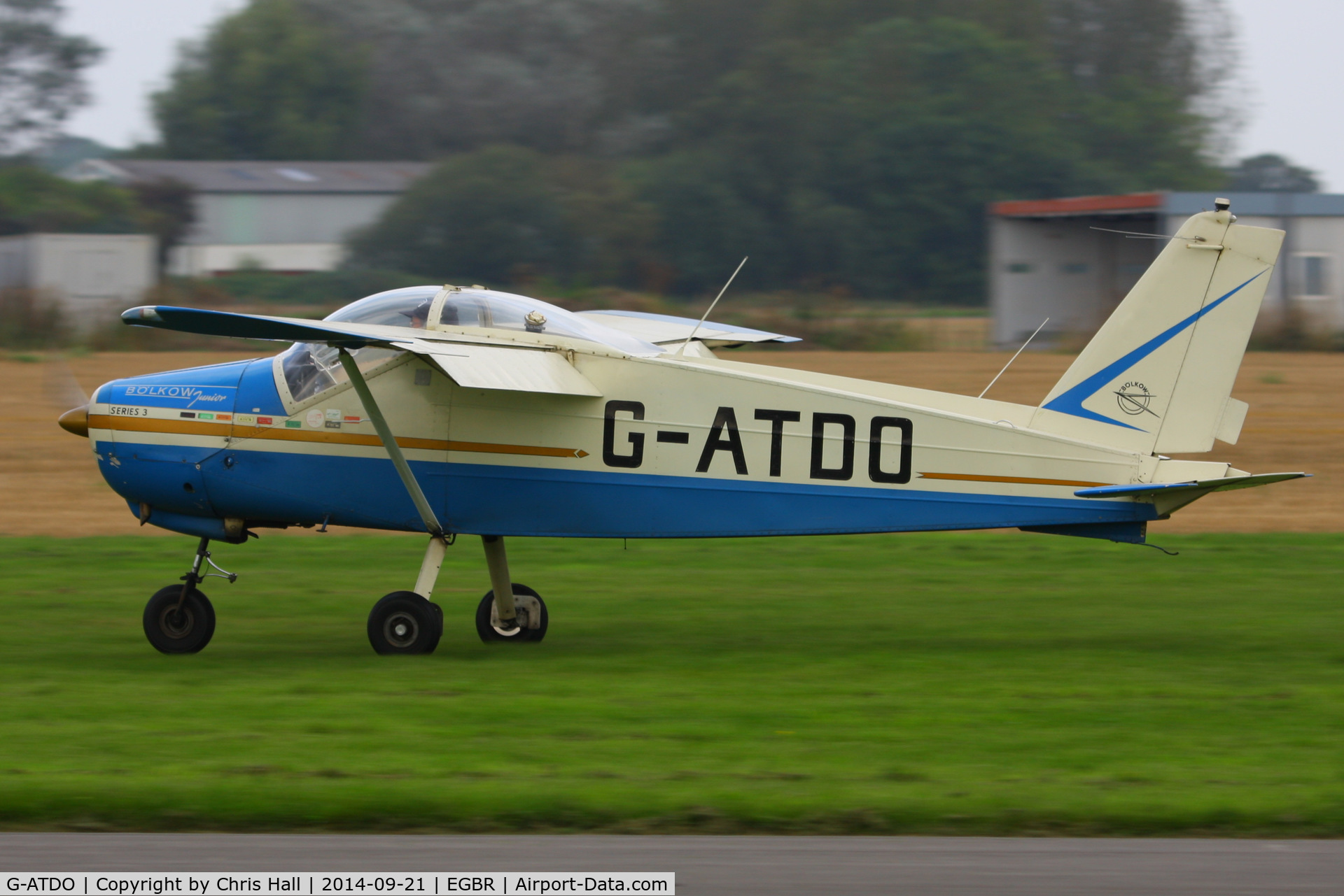 G-ATDO, 1965 Bolkow Bo-208C Junior C/N 576, at Breighton's Heli Fly-in, 2014