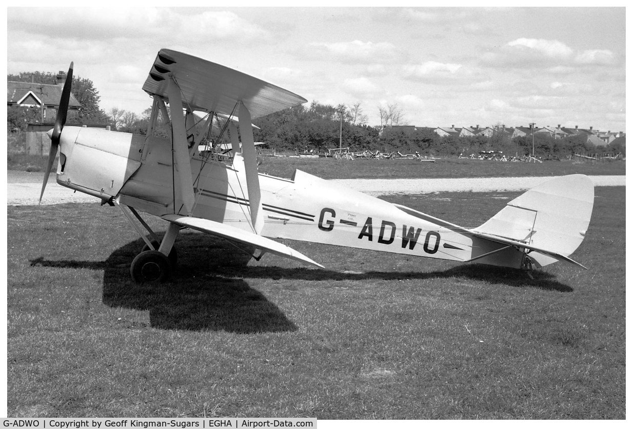 G-ADWO, 1935 De Havilland DH-82A Tiger Moth II C/N 3455, Taken at Christchurch, Hants (EGHA) 1957 (NOT Compton Abbas)