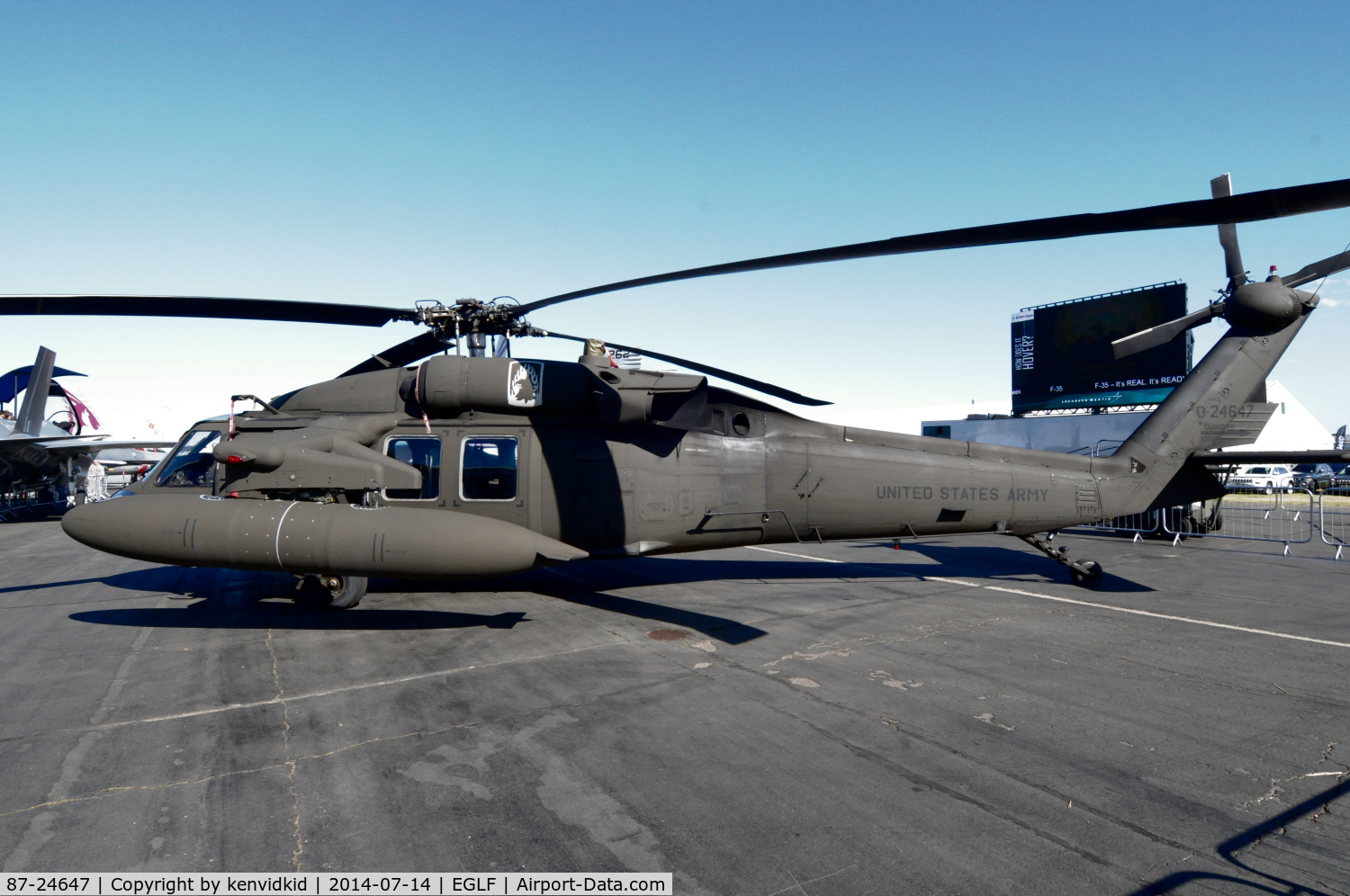 87-24647, Sikorsky UH-60A Black Hawk C/N 70.1187, On static display at FIA 2014.