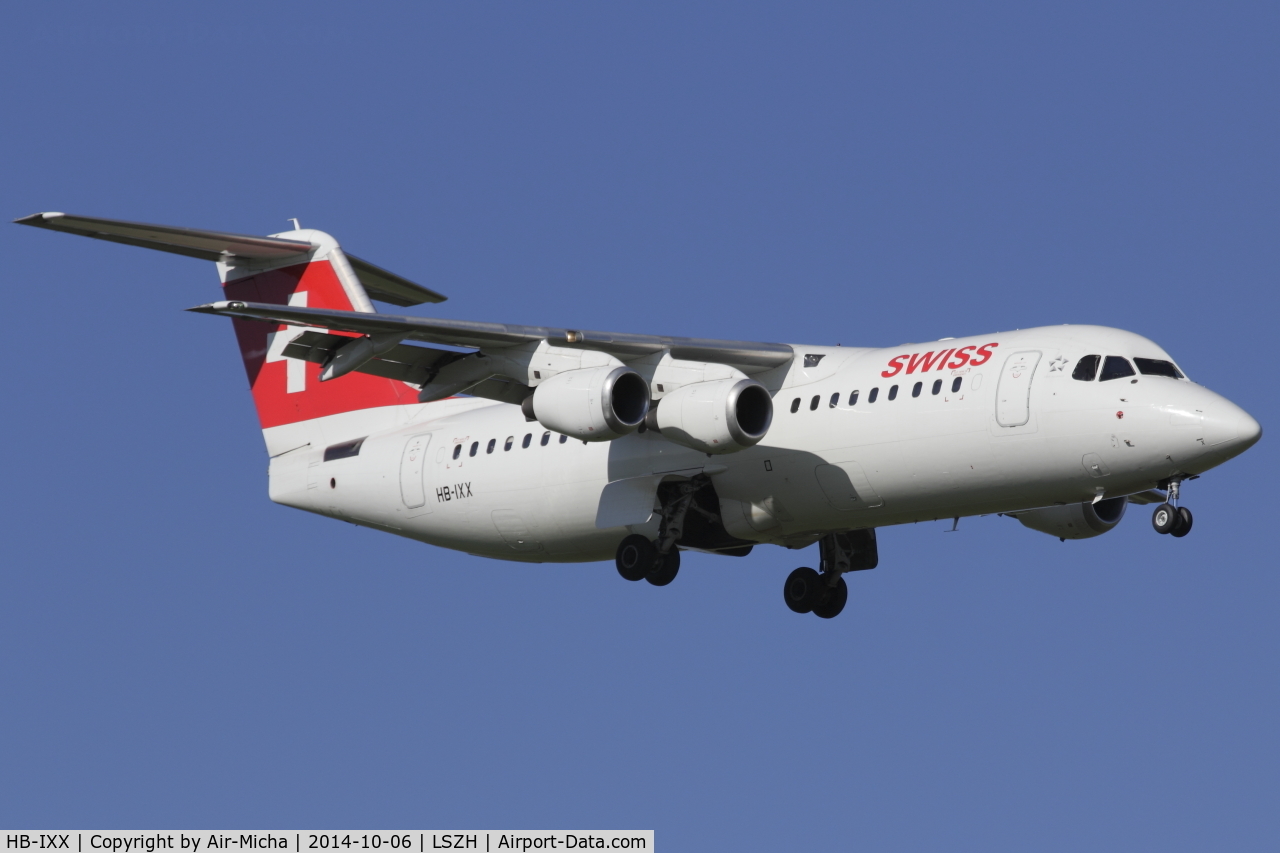 HB-IXX, 1995 British Aerospace Avro 146-RJ100 C/N E3262, Swissair