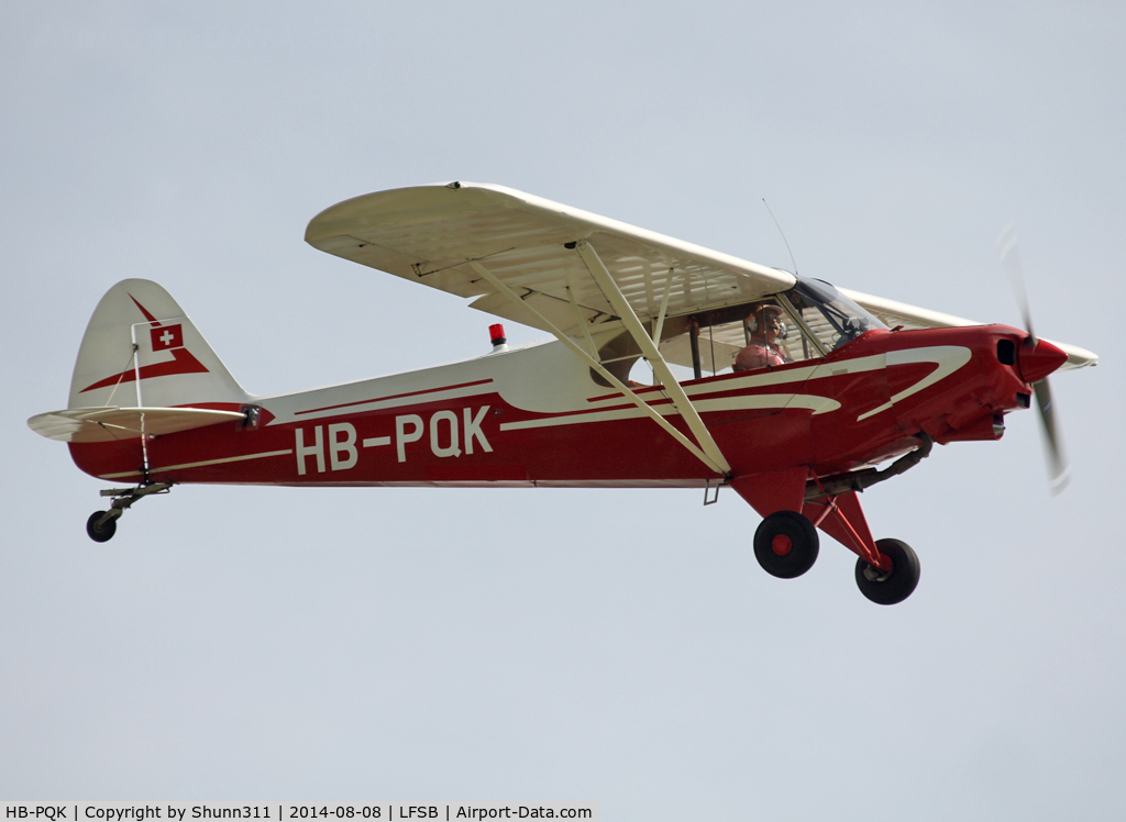 HB-PQK, 1960 Piper PA-18-150 Super Cub C/N 18-7323, Landing rwy 16