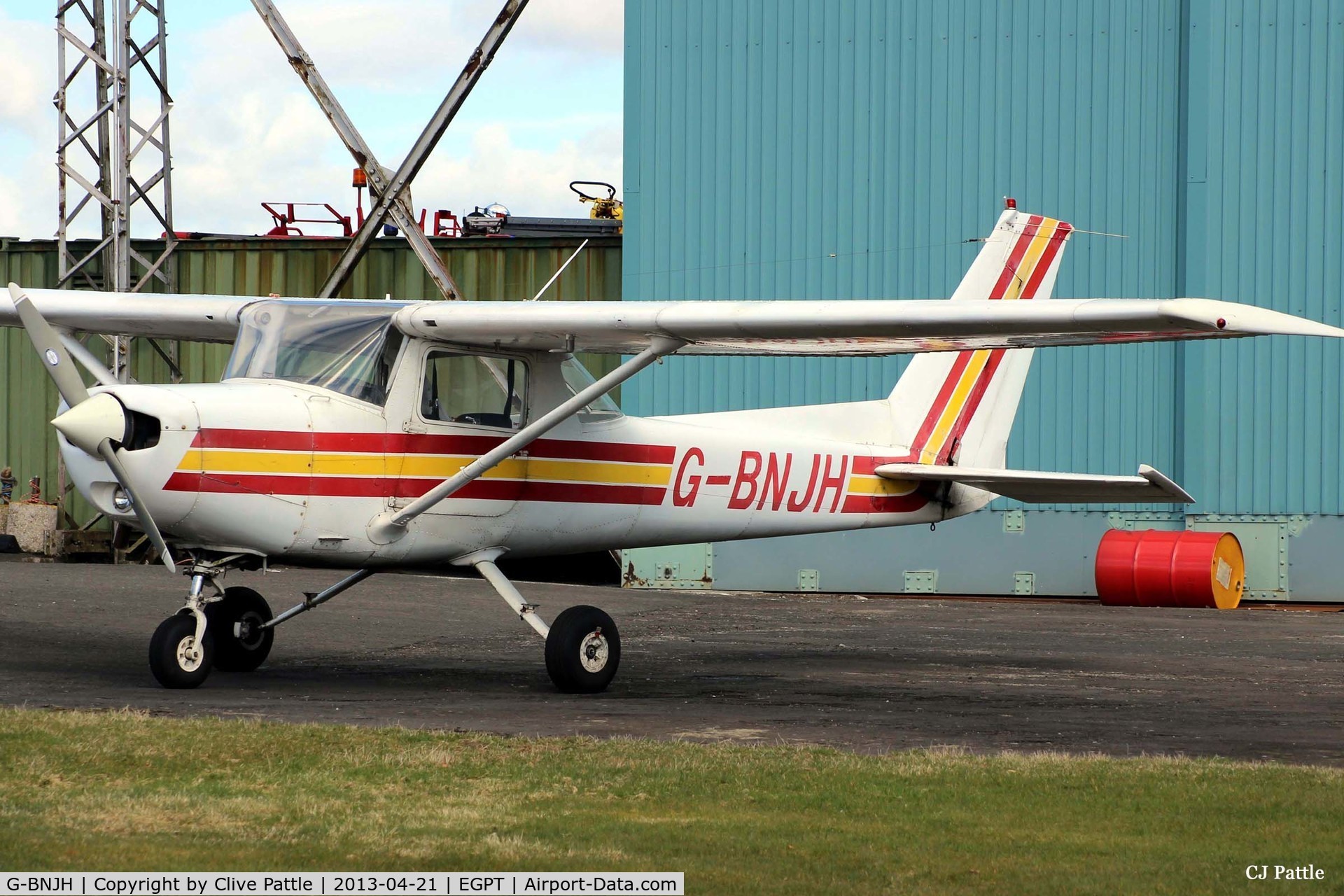 G-BNJH, 1982 Cessna 152 C/N 152-85401, Parked up at Perth EGPT