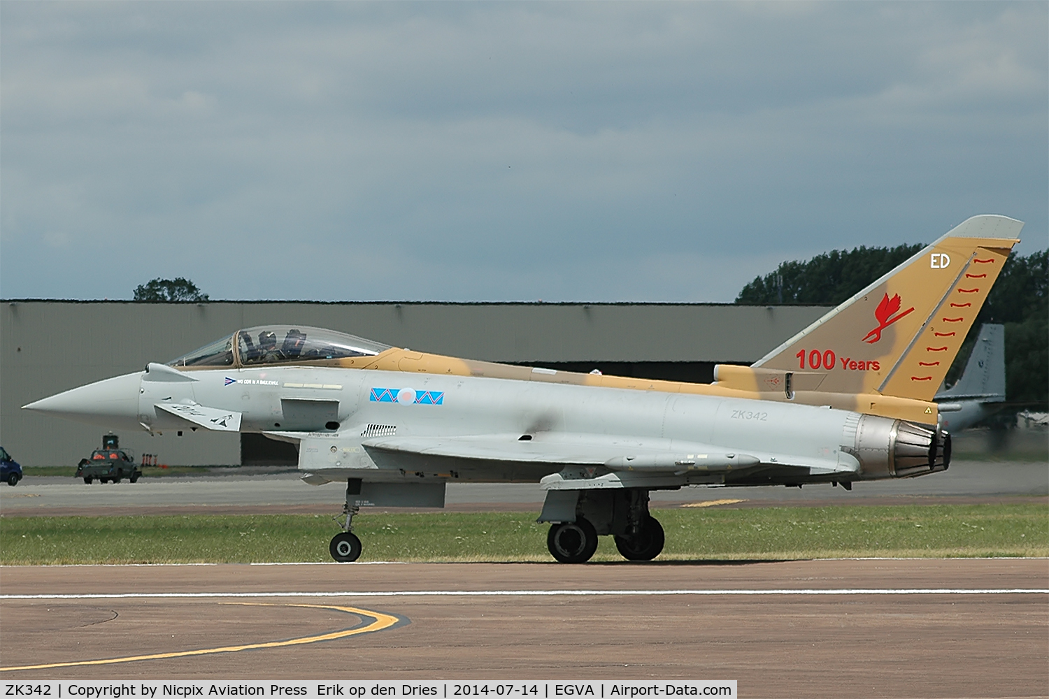 ZK342, 2012 Eurofighter EF-2000 Typhoon FGR4 C/N BS103/379, ZK342 in 6 sqn 100th anniversary scheme